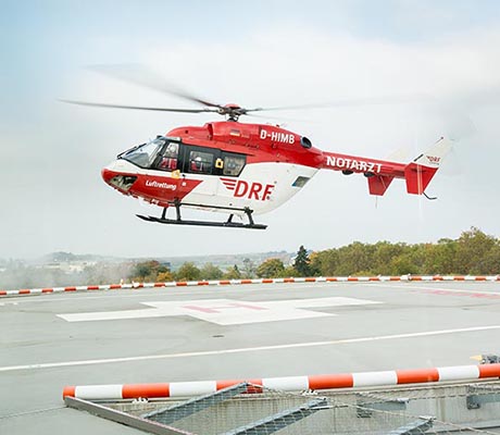 Rettungshubschrauber bei der Landung